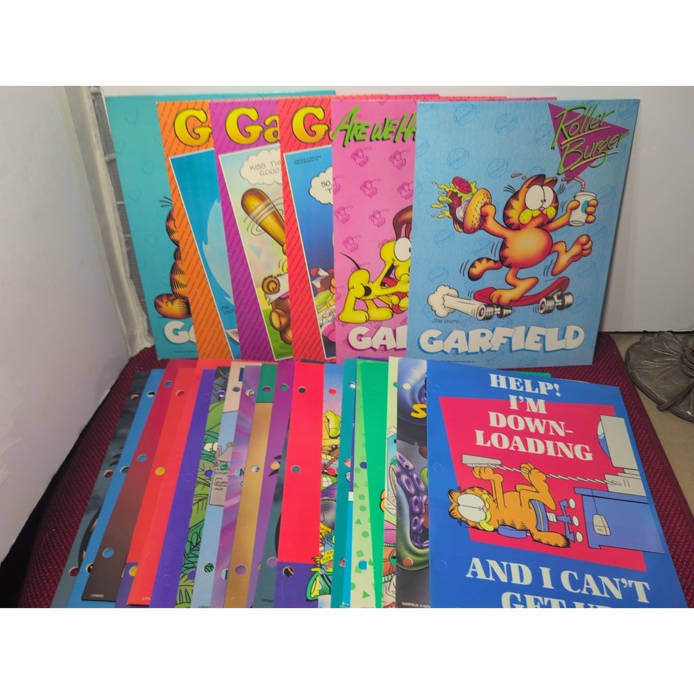 NEW Lot of 27 Vintage Garfield School Pocket Folders Jim Davis Mead Comic Strip